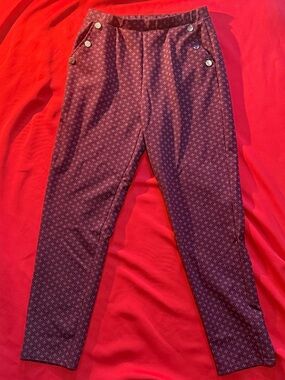 Classic Concepts Womens Large Purple Stretch Pull On Dress Pants 29” Inseam
